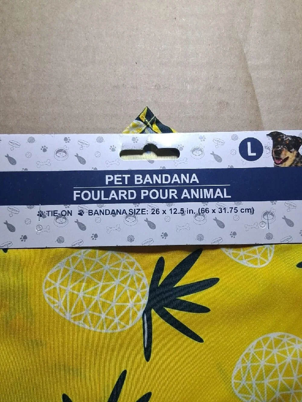 Yellow Pineapple Pet Bandana - Large